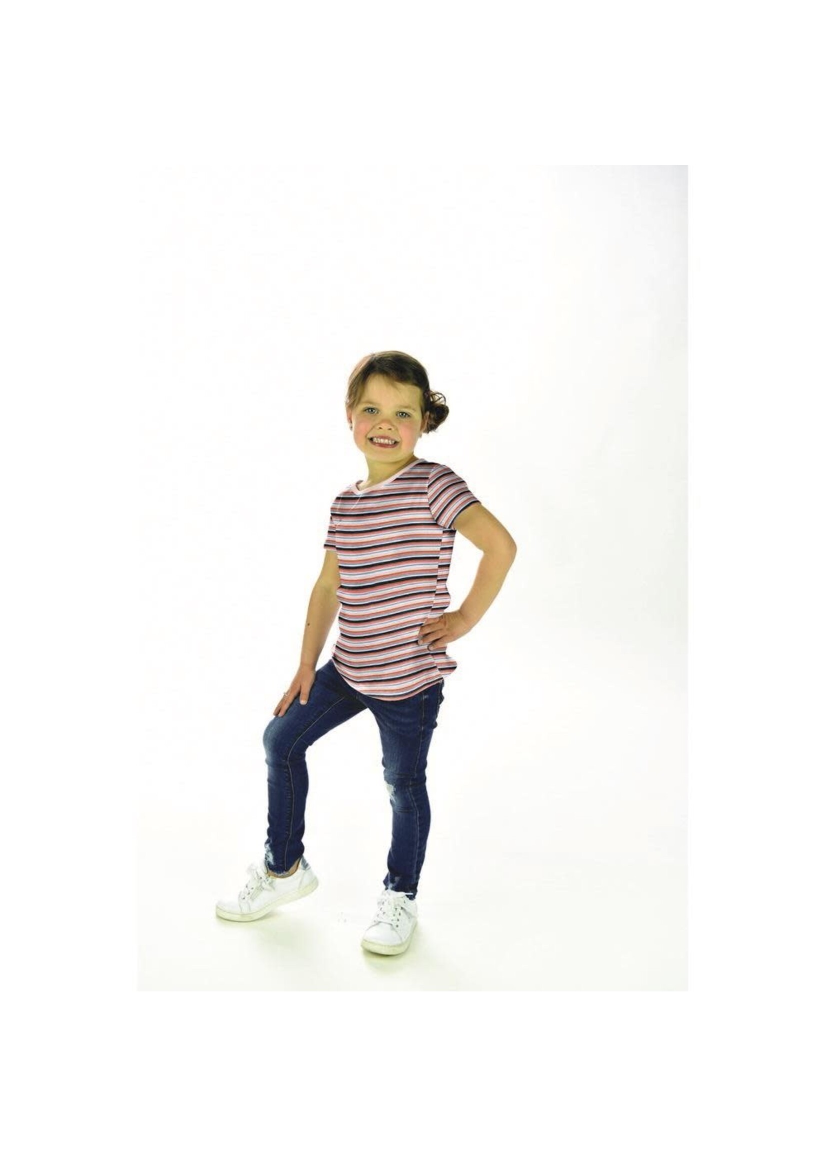 Rib stripe pink - Katoen tricot (17,50 p.m)