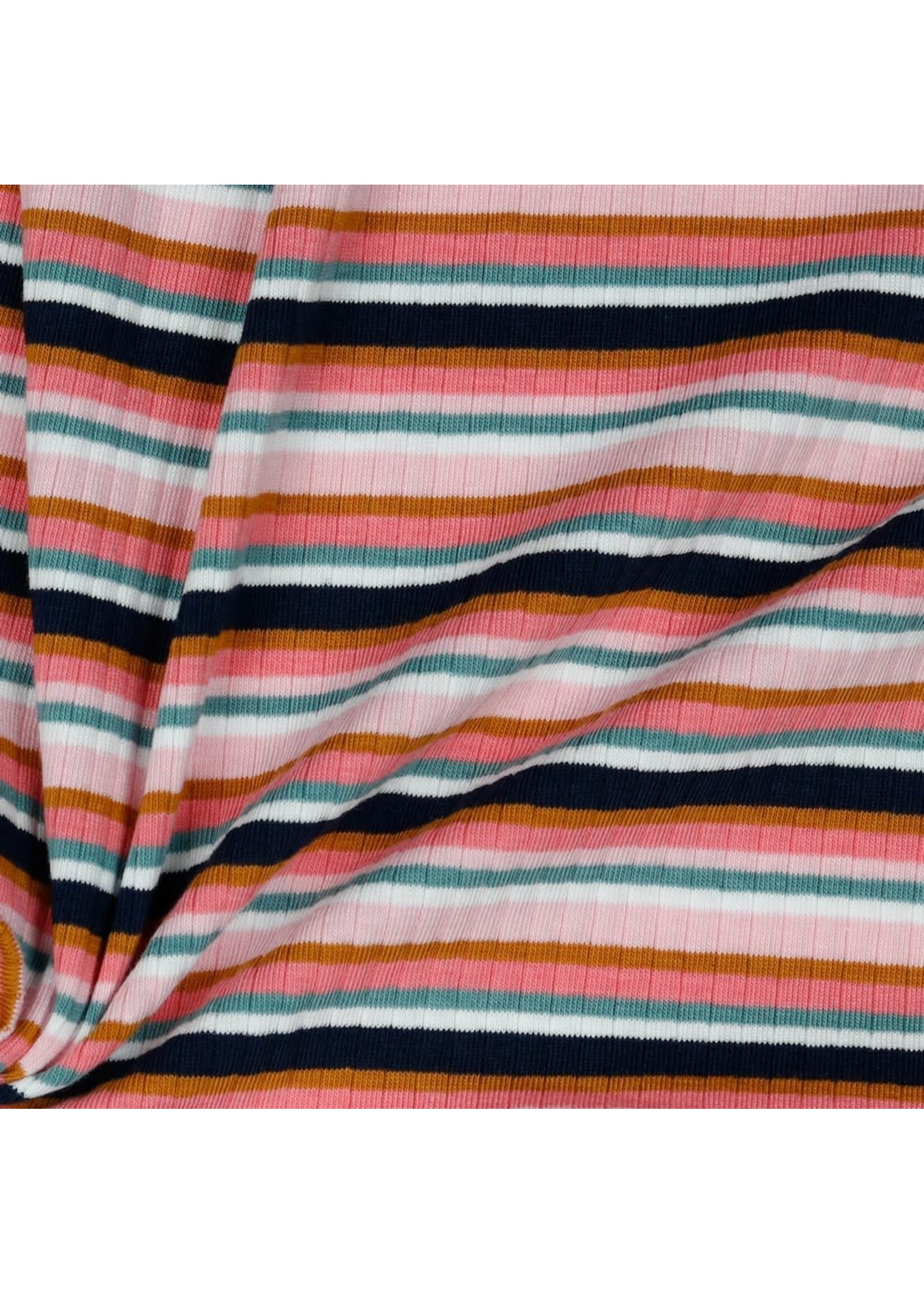 Rib stripe pink - Katoen tricot (17,50 p.m)