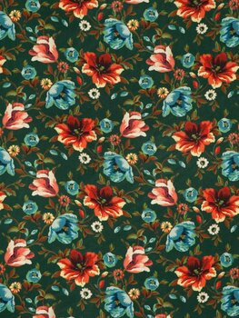 Army green bloemen - Viscose (11.50 p.m)