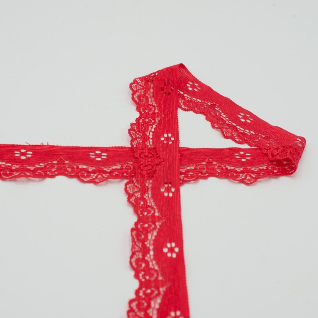 Rood -  lace elastiek stretch