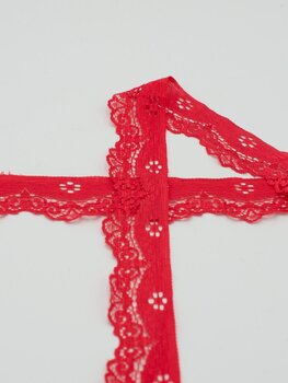 Rood -  lace elastiek stretch