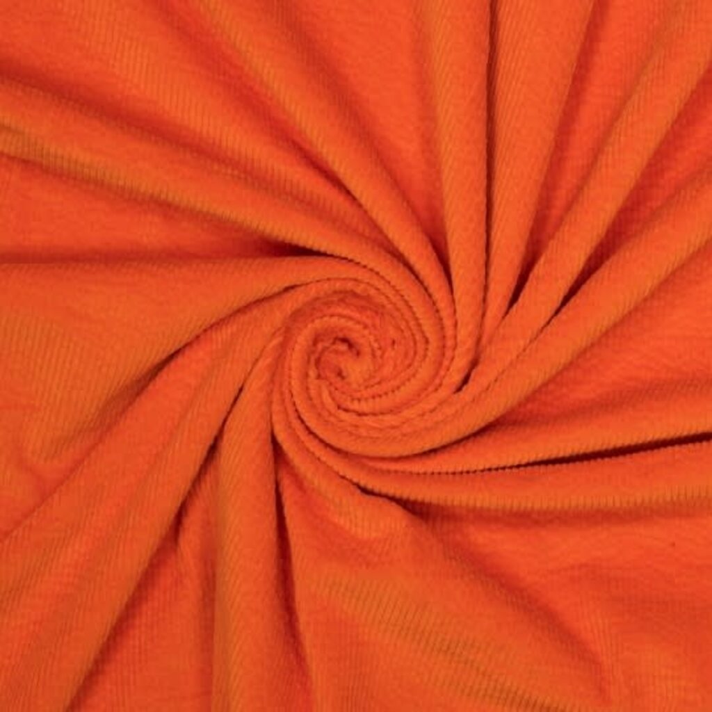 Oranje ribcord - stretch katoen (19,00p.m)