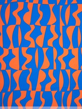 Moos abstract  oranje blauw - Katoen (17,50 p.m)