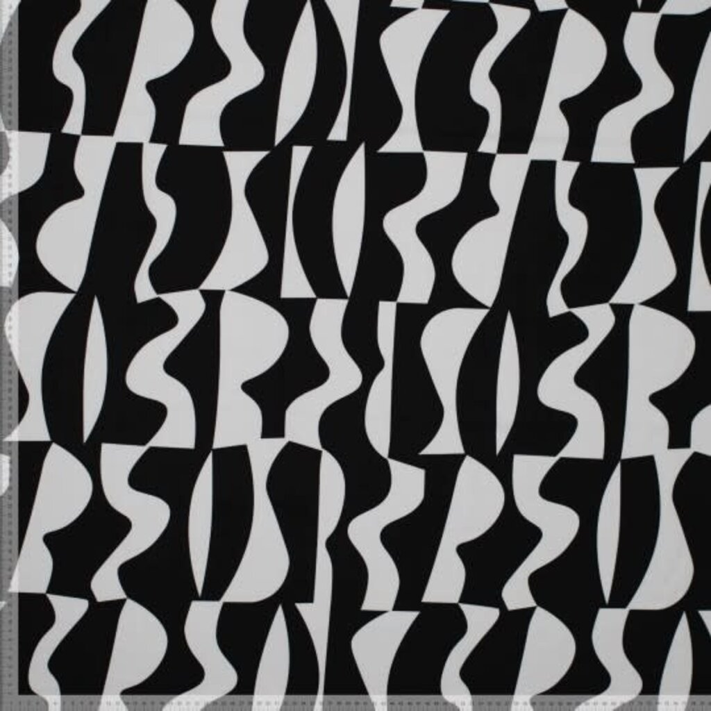 Moos abstract  zwart wit - Katoen (17,50 p.m)