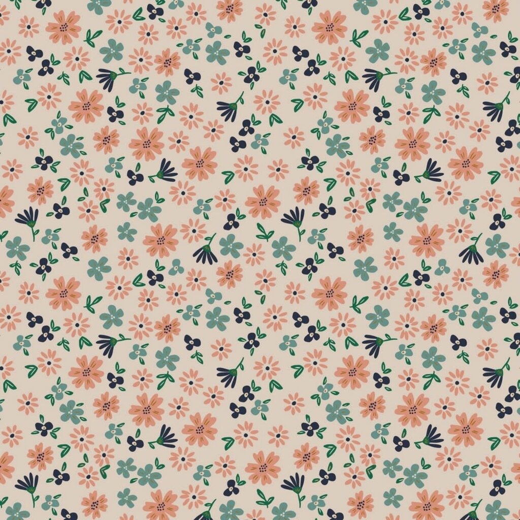 Flowers sand - French Terry brushed (17.50 p.m)
