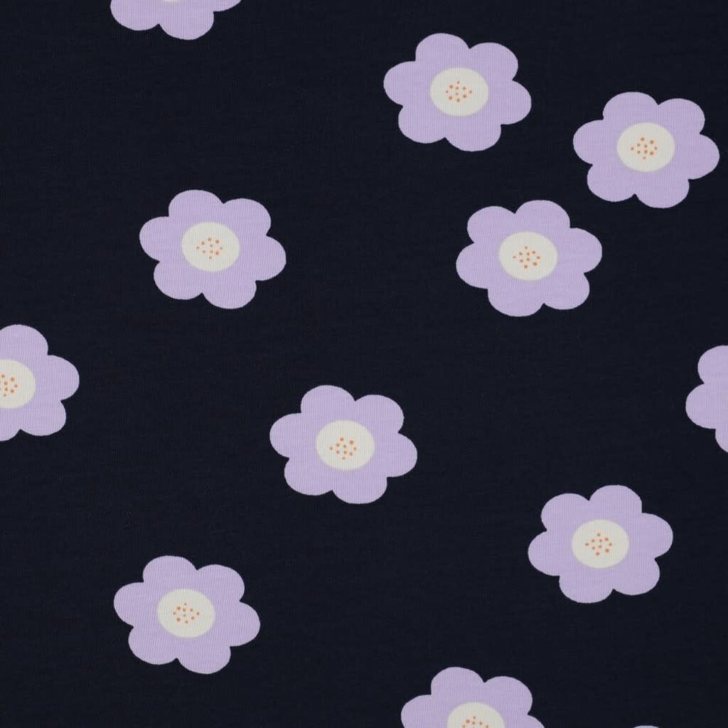 Retro flowers blue - French Terry (17.50 p.m)