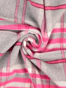 Checked felt coat pink/grey (27.00 p.m)