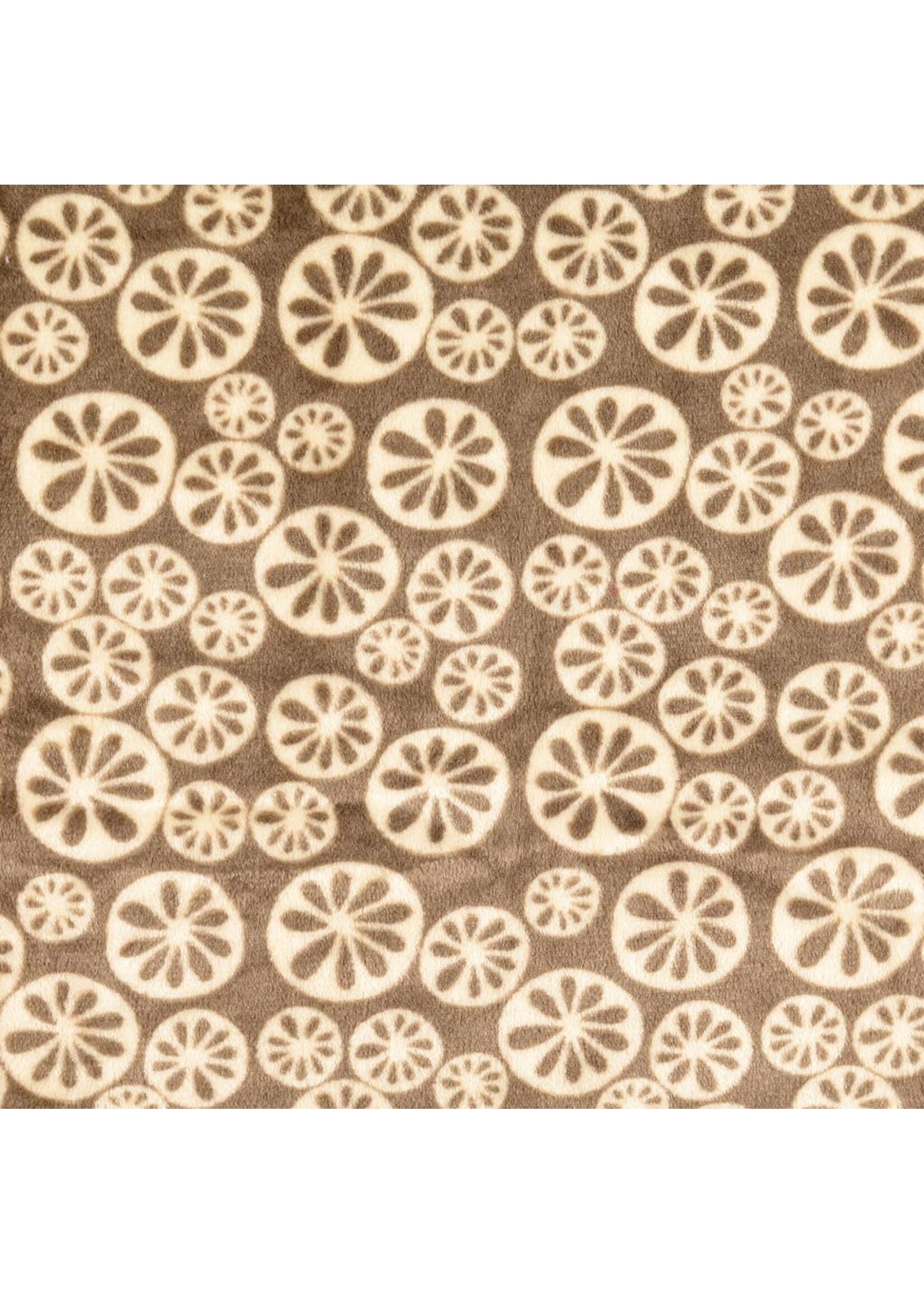 Taupe kleine bloem - Fleece (12.90 p.m)