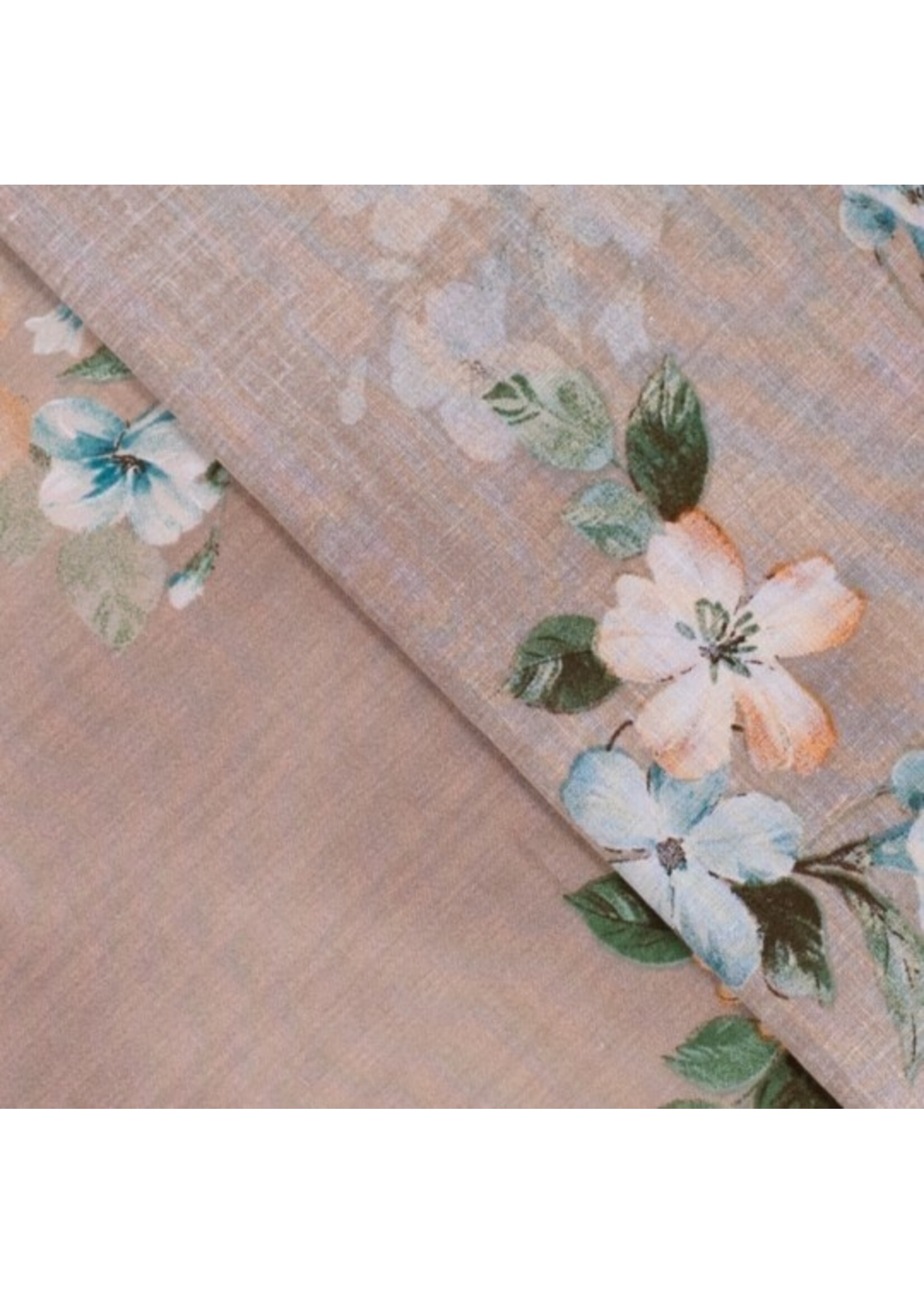 Bruine bloempjes - Viscose (16.20 p.m)