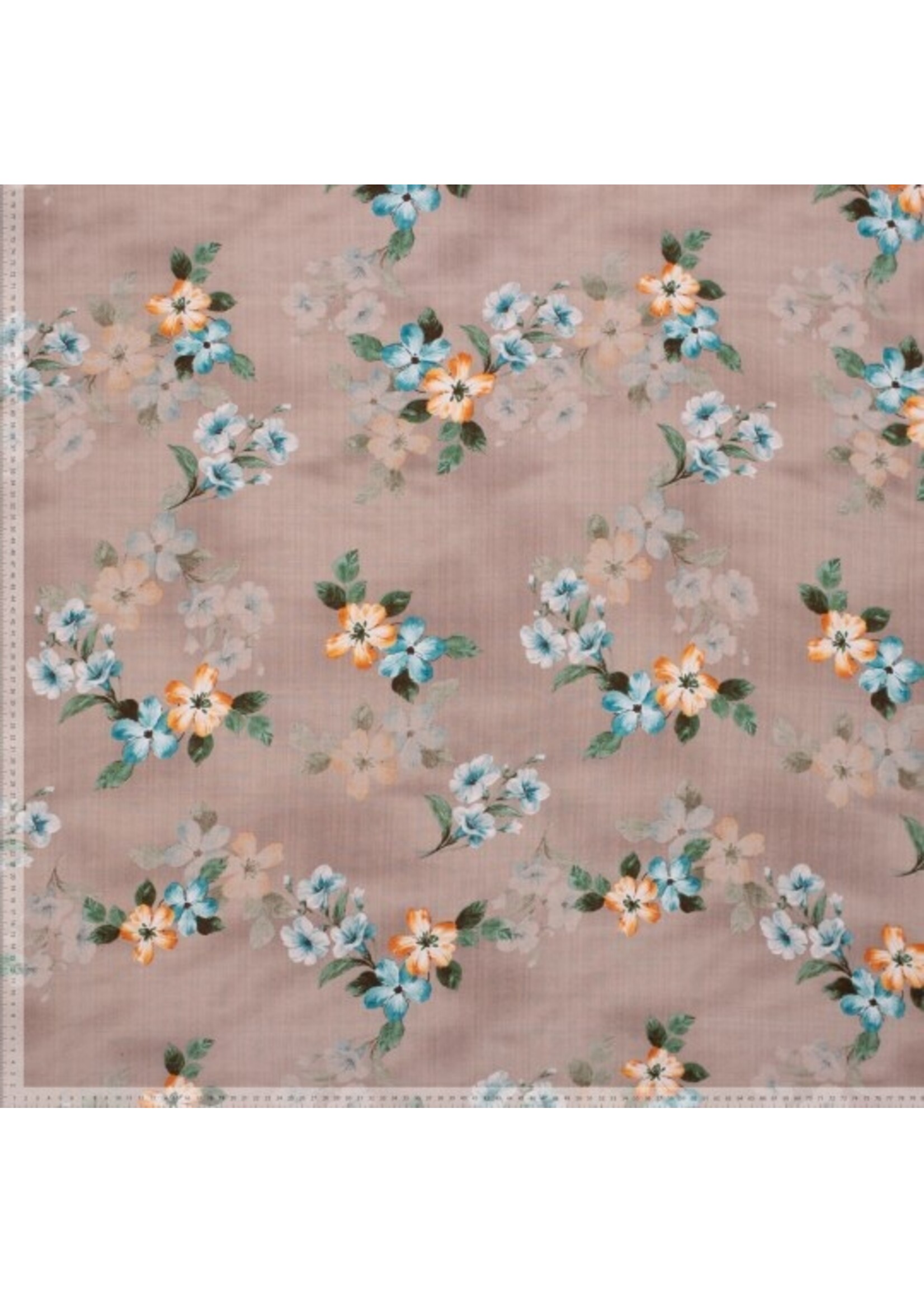 Bruine bloempjes - Viscose (16.20 p.m)