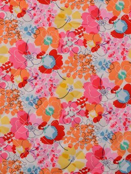 Oranje bloemen - gestepte/quilted (29.00 p.m)