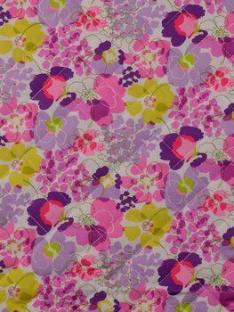 Paarse bloemen - gestepte/quilted (29.00 p.m)