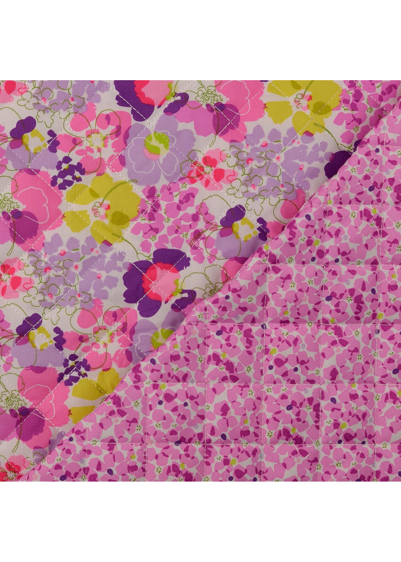 Paarse bloemen - gestepte/quilted (29.00 p.m)
