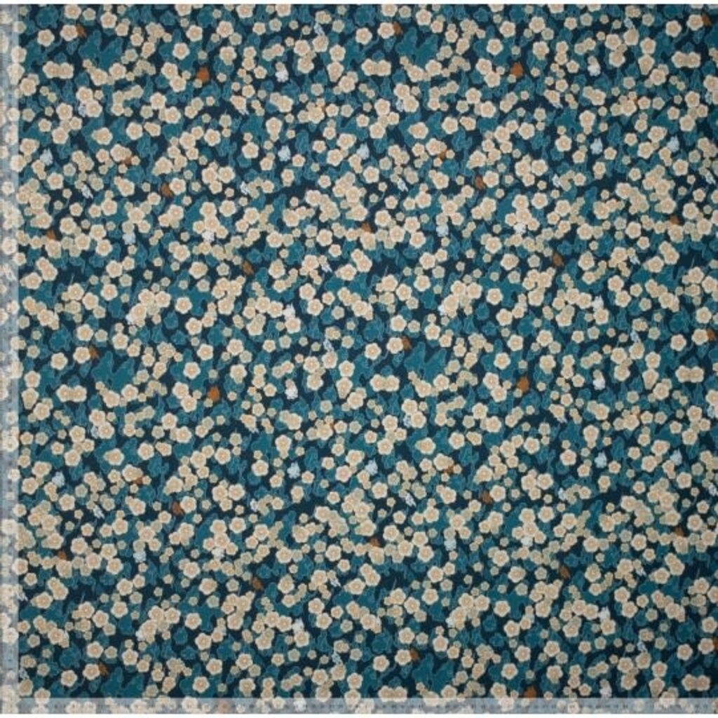 Bloemen blauw - Lycra (20,00 p.m)