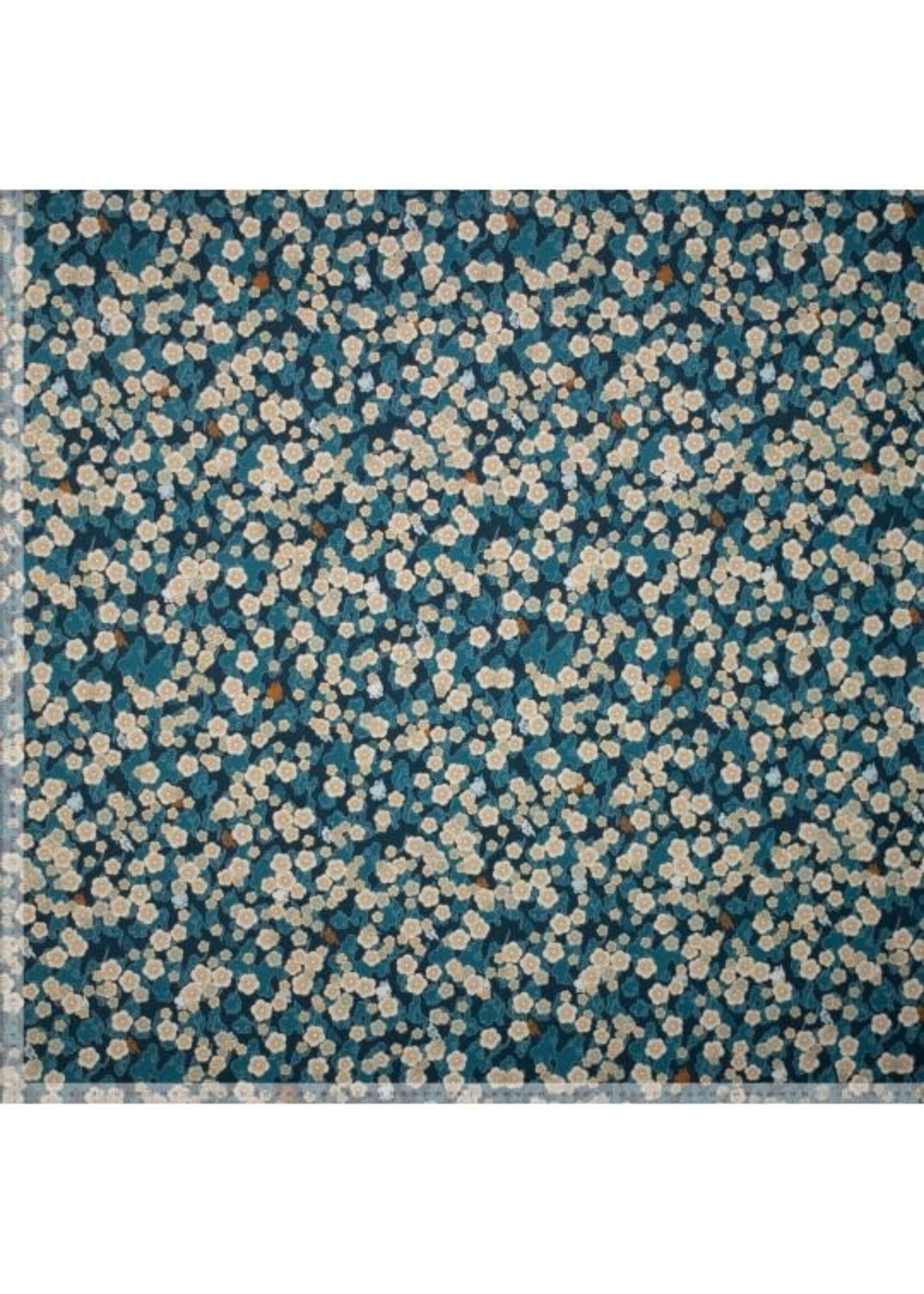 Bloemen blauw - Lycra (20,00 p.m)