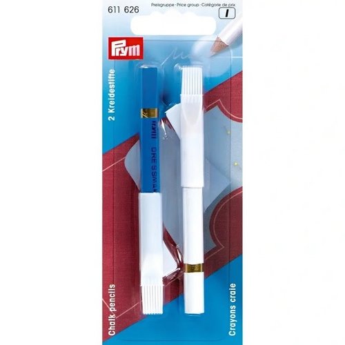 Prym Krijtpotloden wit/blauw 611626 Prym Krijtpotloden wit/blauw 611626