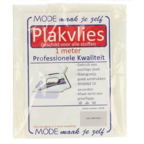 Plakvlies 1 meter wit