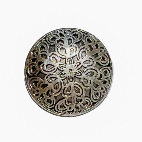 Knoop metaal 25mm oud zilver Knoop metaal 25mm oud zilver