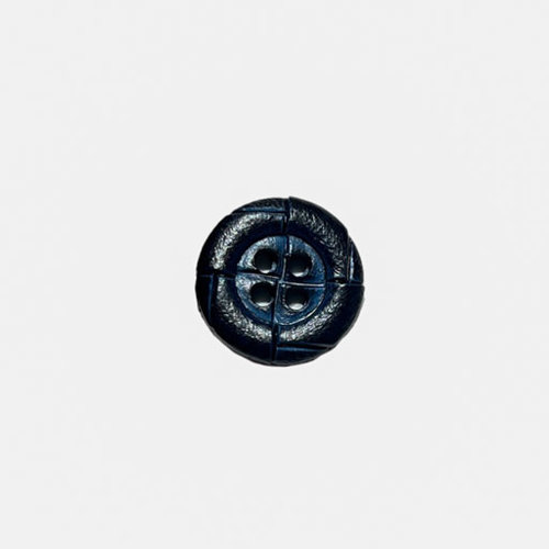 Knoop imitatie leer 16mm blauw Knoop imitatie leer 16mm blauw