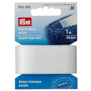 Prym Bandelastiek zacht, wit, 30mm 955385 H