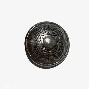 Knoop metaal bloem 25mm oud zilver Knoop metaal bloem 25mm oud zilver