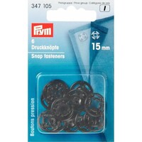 Drukknopen kunststof zwart 15mm 347105