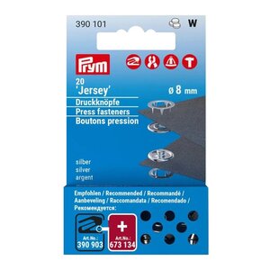 Prym jersey drukknopen 8mm navulling 390101 W
