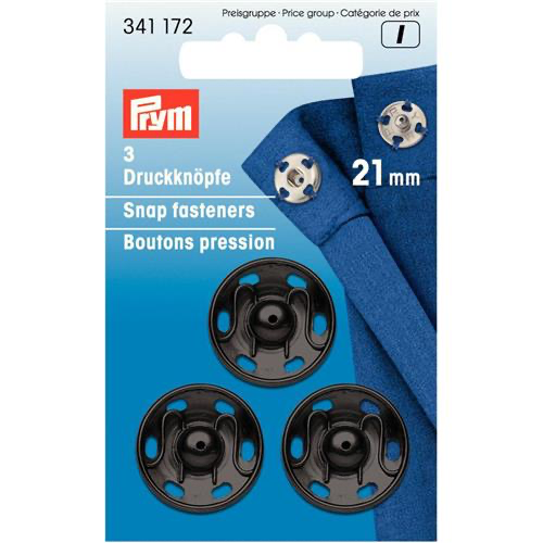Prym Aannaaidrukknoop 21mm zwart 341172
