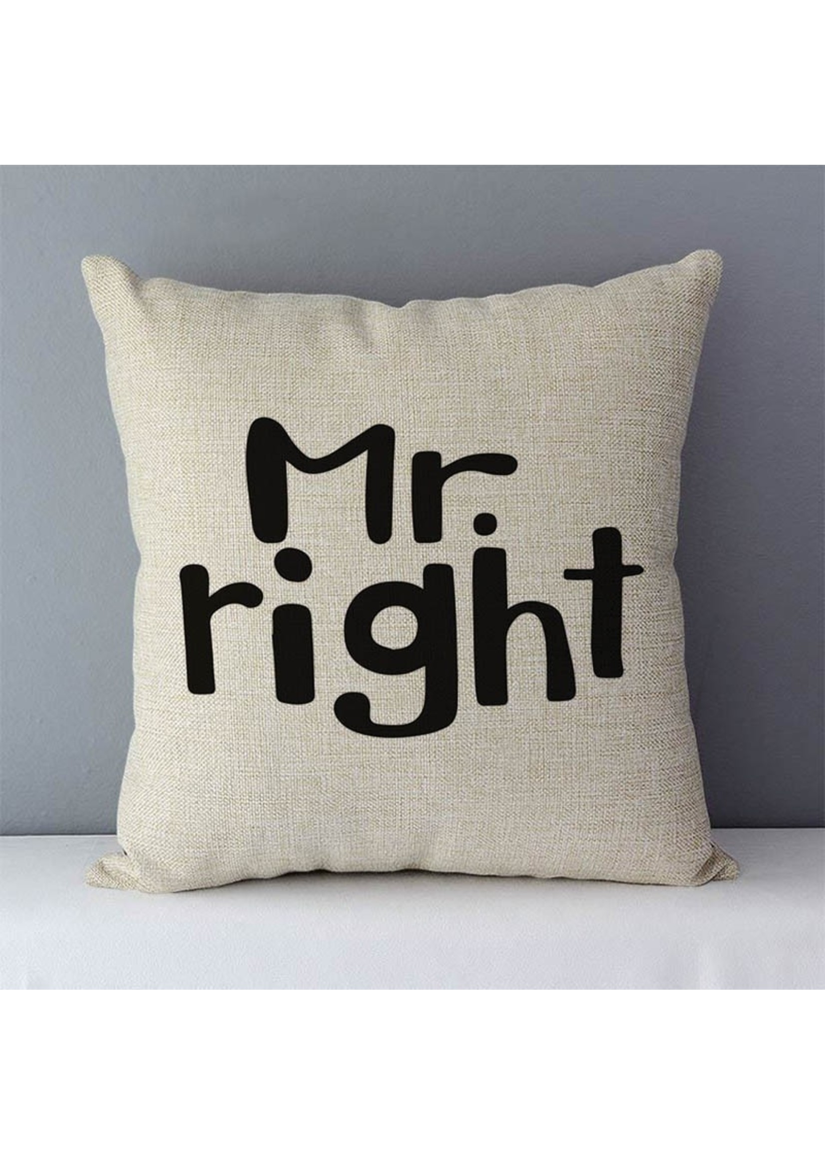 uitbarsting Conform haakje Kussen set Mr Right and Mrs Always Right - Hotelathome geschenkboxen