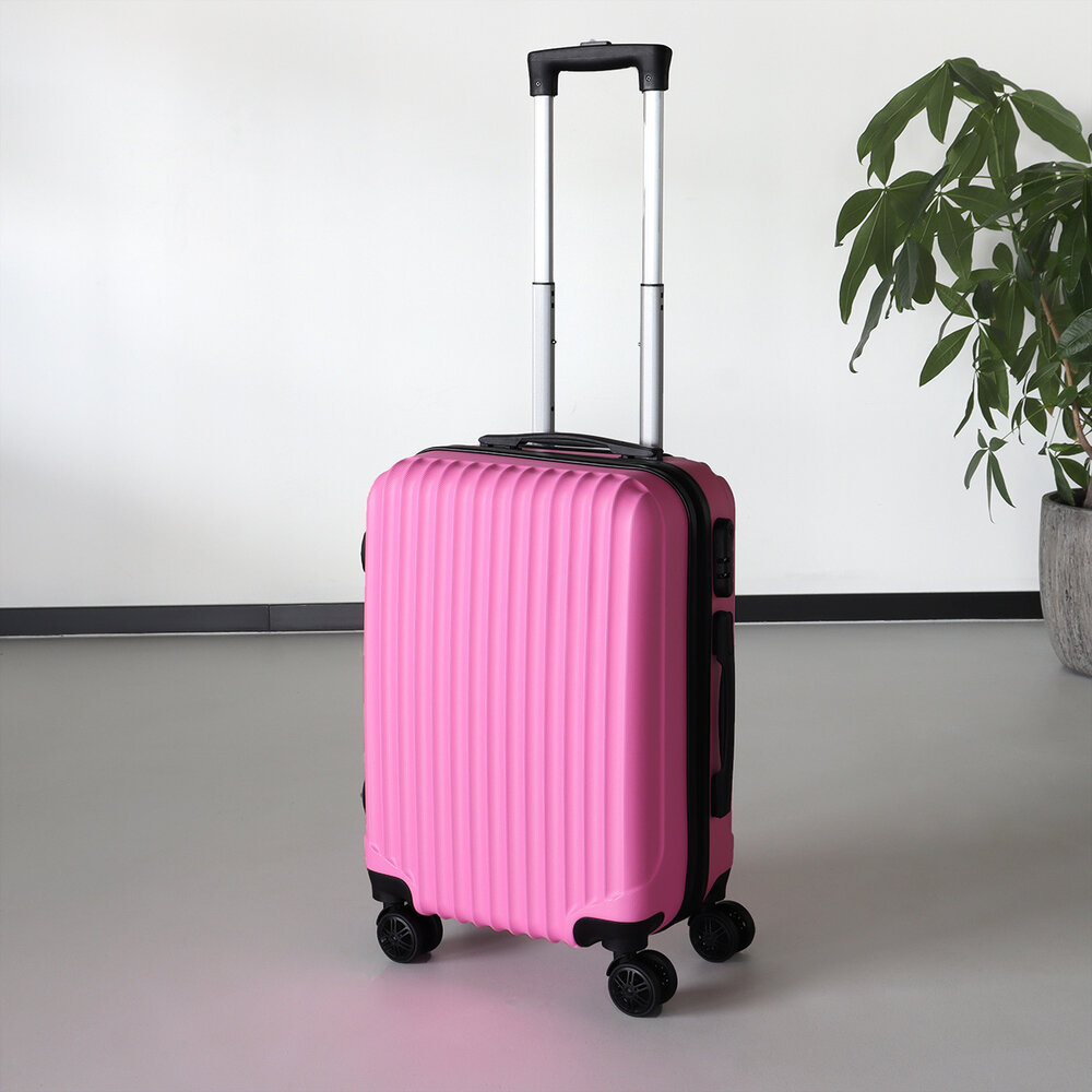 Valise rose bagage à main 55cm 4 roulettes avec code valise cabine