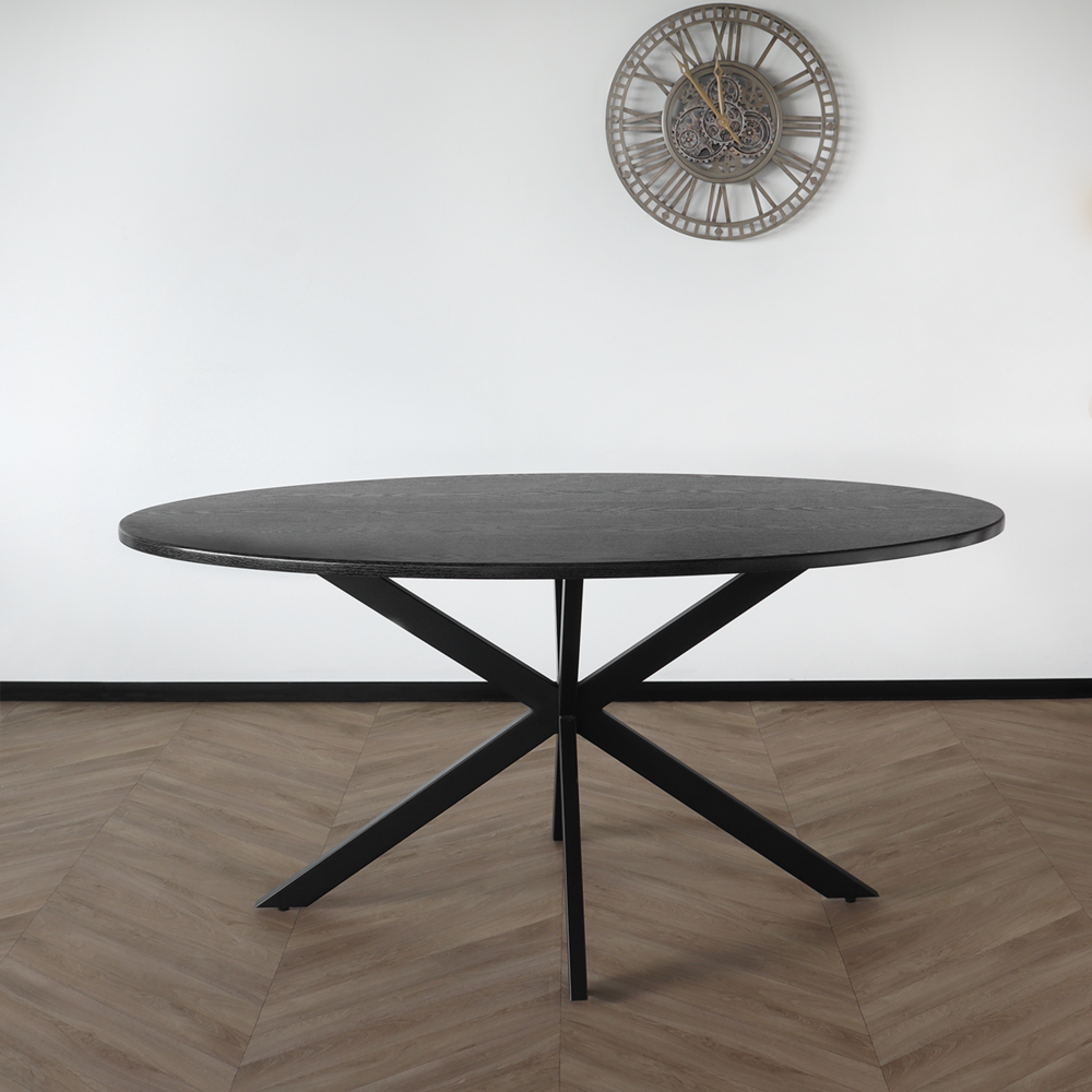 Table de salle à manger ovale Rato 160cm noir 