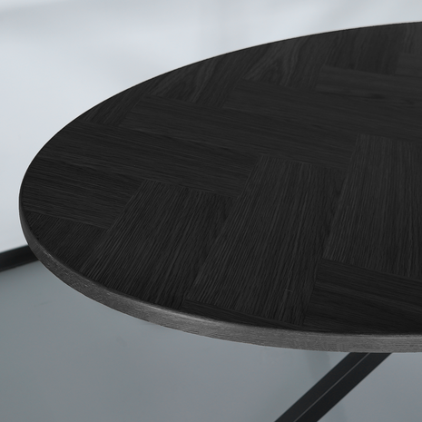 Table de salle à manger ovale Rato 160cm noir 