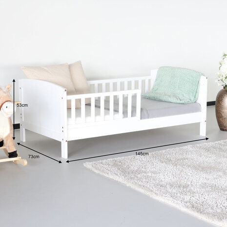 Lizzely Garden & Living Lit pour enfant blanc 140x70cm Milene avec les lattes