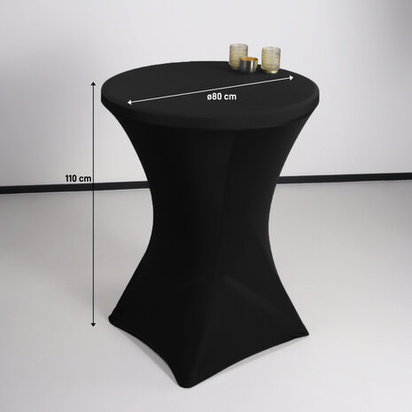 Lizzely Garden & Living Housse pour table haute mange debout 80cm noir