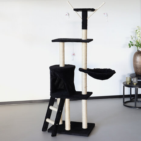 Lizzely Garden & Living Arbre à chat Saar noir griffoir Lizzely Garden & Living Arbre à chat Saar noir griffoir