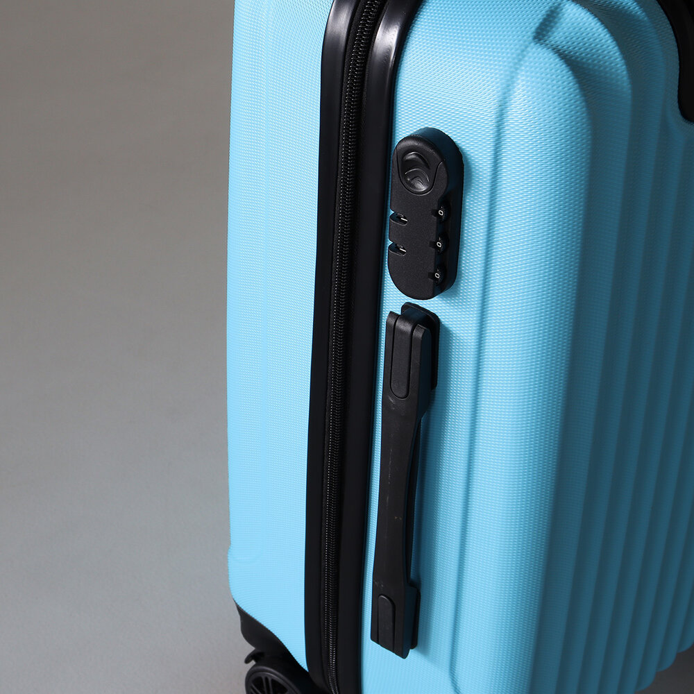 Valise bleu clair bagage à main 55cm 4 roulettes avec code valise cabine