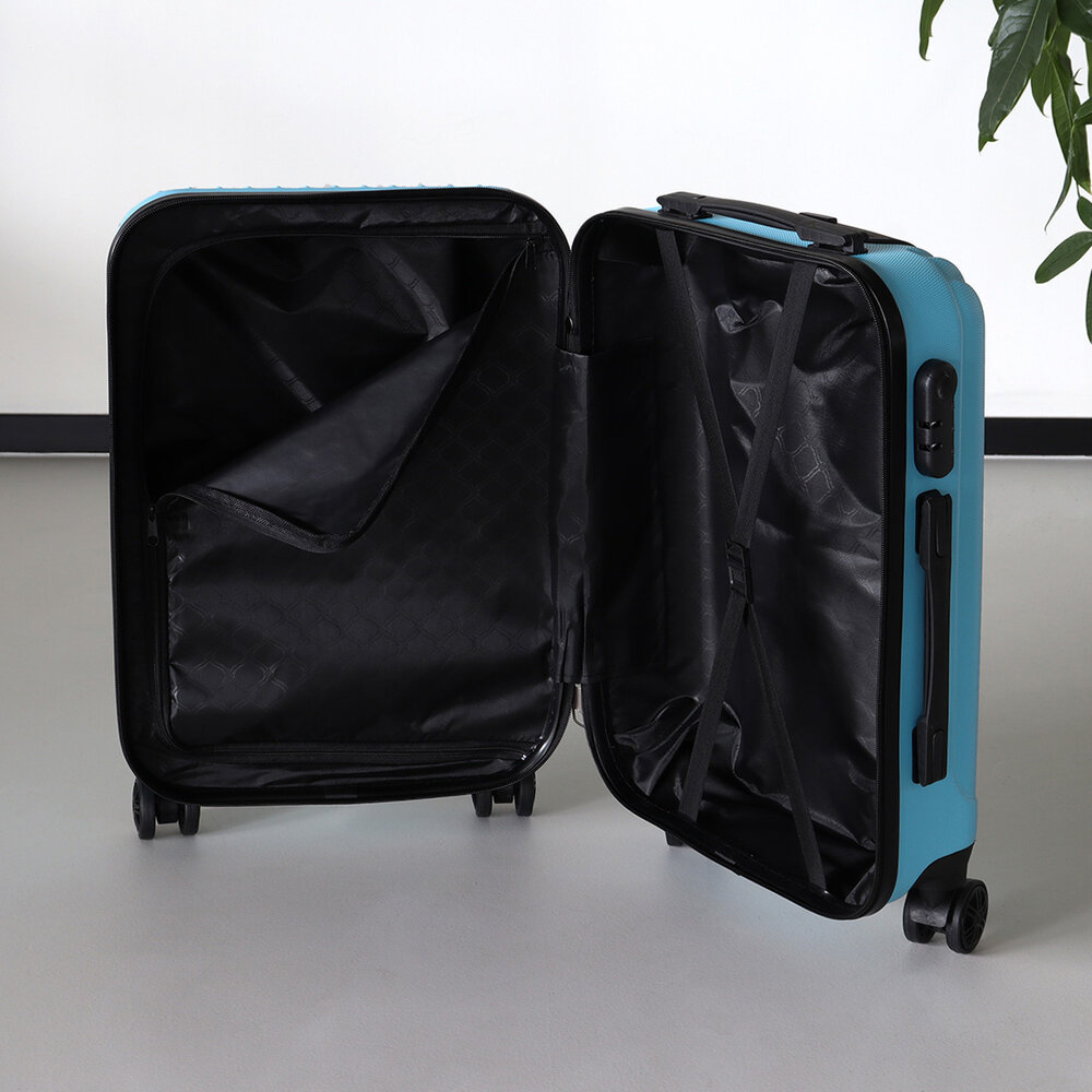 Valise bleu clair bagage à main 55cm 4 roulettes avec code valise cabine