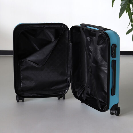 Lizzely Garden & Living Valise bleu clair bagage à main 55cm 4 roulettes avec code valise cabine