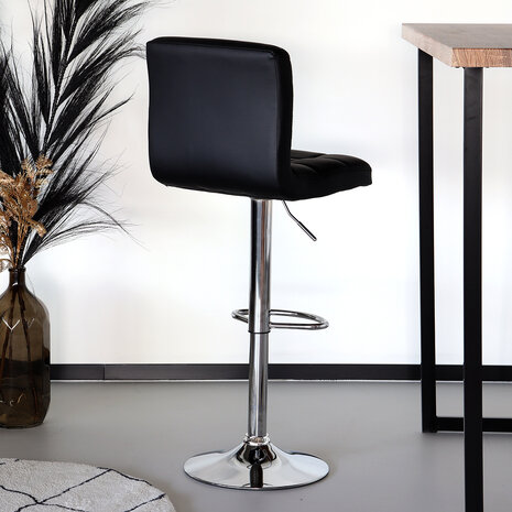 Lizzely Garden & Living Tabouret de bar Anel simili cuir noir
