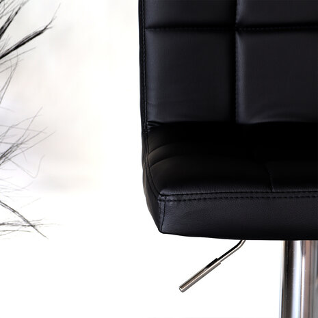 Lizzely Garden & Living Tabouret de bar Anel simili cuir noir