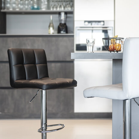 Lizzely Garden & Living Tabouret de bar Anel simili cuir noir