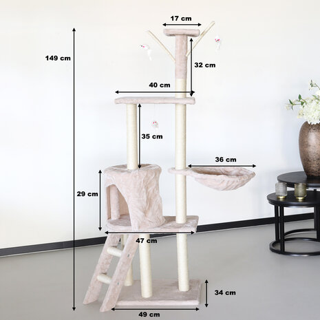 Lizzely Garden & Living Arbre à chat Saar beige griffoir