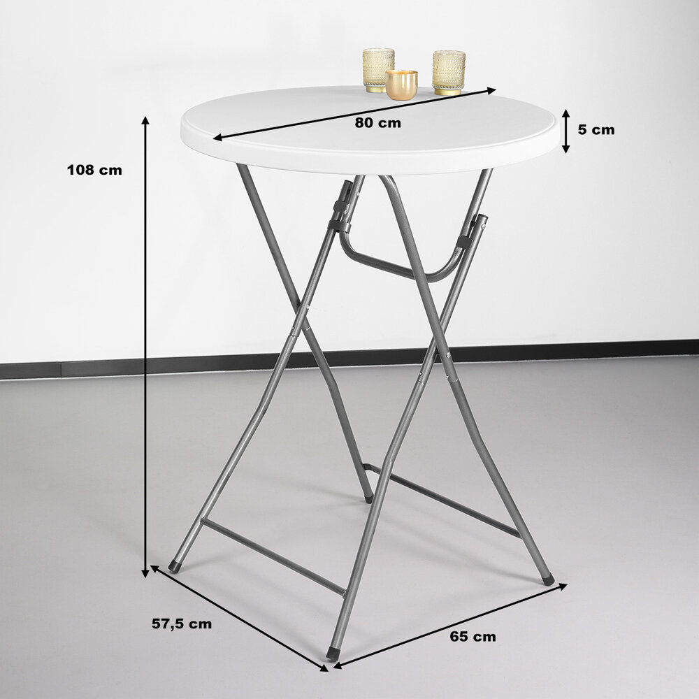 table haute BLANCHE ou GRISE Ø80cm