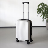 Lizzely Garden & Living Valise blanc bagage à main 55cm 4 roulettes avec code valise cabine