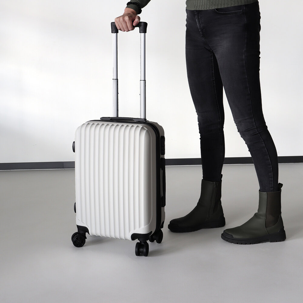 Valise blanc bagage à main 55cm 4 roulettes avec code valise cabine