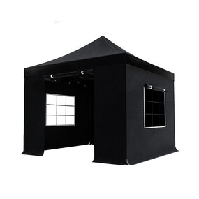 Lizzely Garden & Living Tonnelle de jardin Easy Up pliable luxe 3x3m noir