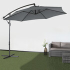 Parasol déporté acier gris foncé diamètre 3m