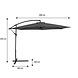 Lizzely Garden & Living Parasol déporté acier gris foncé diamètre 3m Lizzely Garden & Living Parasol déporté acier gris foncé diamètre 3m