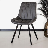 Lizzely Garden & Living Chaise de salle à manger Susta gris