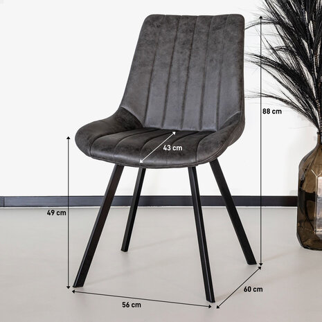 Lizzely Garden & Living Chaise de salle à manger Susta gris Lizzely Garden & Living Chaise de salle à manger Susta gris